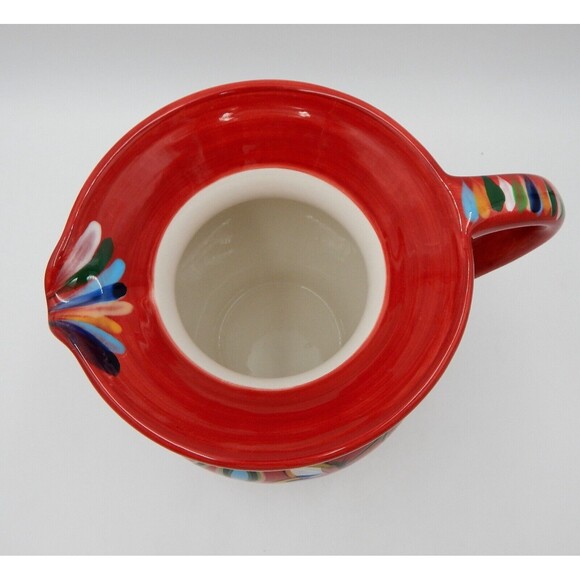 Southern Living at Home Gail Pittman Bountiful Red Large Pitcher Floral 80 Ounce - Picture 6 of 10